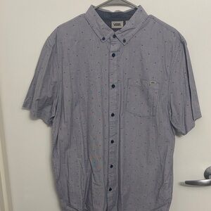 Vans Men's Casual Blue Button-Down Shirt